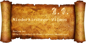 Niederkirchner Vilmos névjegykártya