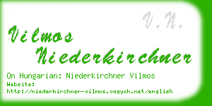 vilmos niederkirchner business card